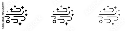 Clean air icons. modern minimalist symbol outline vector flat style
