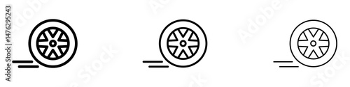 Car wheel icons. modern minimalist symbol outline vector flat style