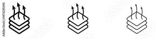 Breathable icons. modern minimalist symbol outline vector flat style