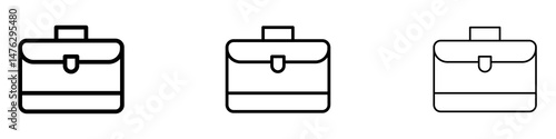 Briefcase icons. modern minimalist symbol outline vector flat style