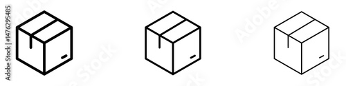 Boxes icons. modern minimalist symbol outline vector flat style