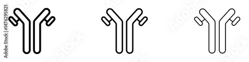 Antibody icons. modern minimalist symbol outline vector flat style