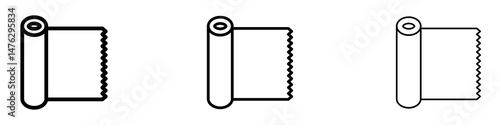 Aluminum foil icons. modern minimalist symbol outline vector flat style