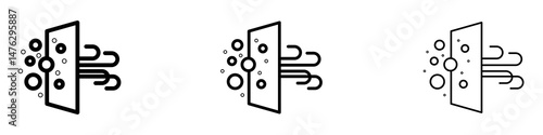 Air purification icons. modern minimalist symbol outline vector flat style