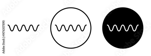 Wave sine flat illustration of vector icon on white background.