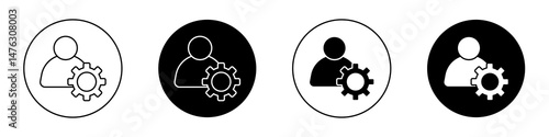 User gear flat illustration of vector icon on white background.
