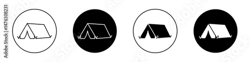Tent flat illustration of vector icon on white background.