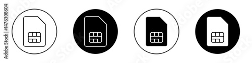 Sim card flat illustration of vector icon on white background.