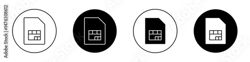 Sim card flat illustration of vector icon on white background.
