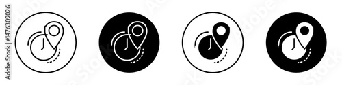 Real time location flat illustration of vector icon on white background.