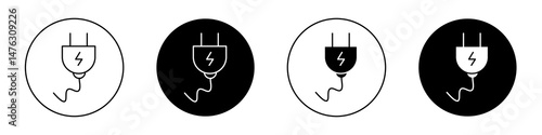 Plug flat illustration of vector icon on white background.