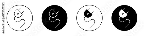 Plug flat illustration of vector icon on white background.