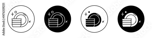 Plates flat illustration of vector icon on white background.