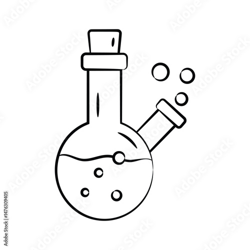Download this handy drawing style icon of chemical flask