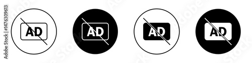 No audio description flat illustration of vector icon on white background.