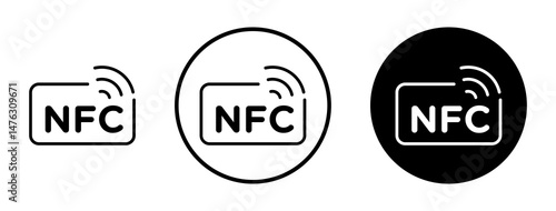 Nfc flat illustration of vector icon on white background.