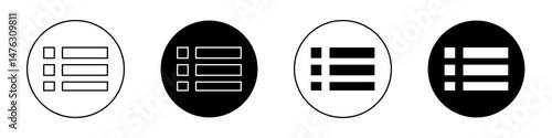Menu list button flat illustration of vector icon on white background.