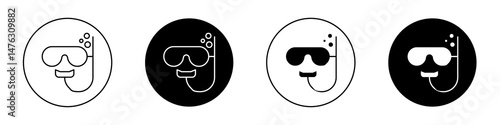 Mask snorkel flat illustration of vector icon on white background.