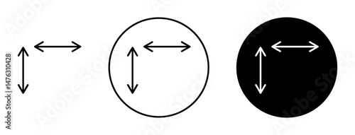 Height and width flat illustration of vector icon on white background.