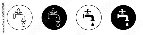 Faucet drip flat illustration of vector icon on white background.