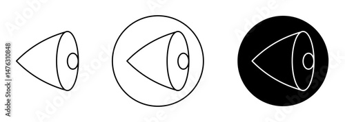 Eye side flat illustration of vector icon on white background.