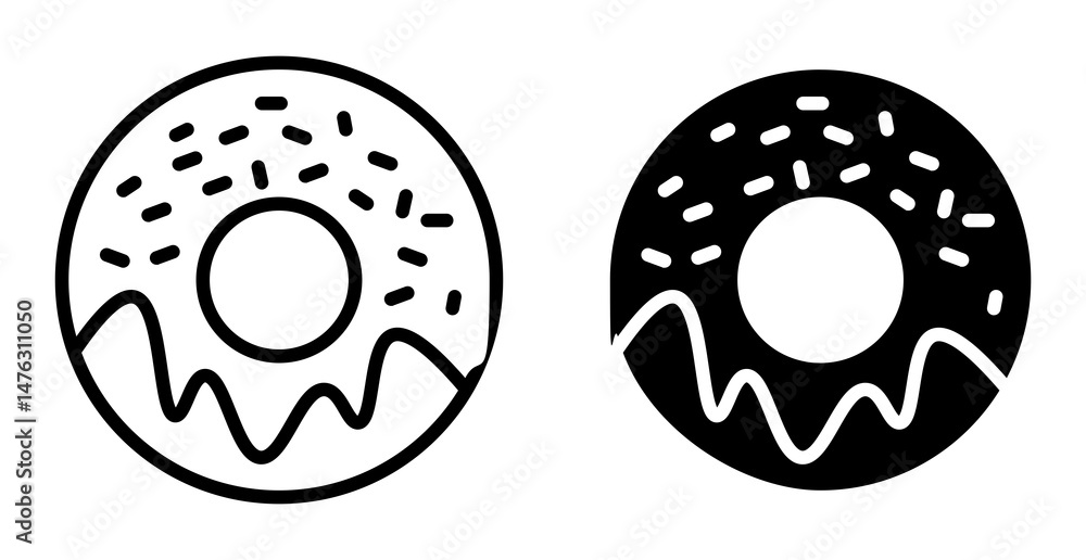 Fototapeta premium Donut flat illustration of vector icon on white background.