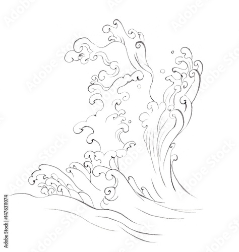 水墨の波３