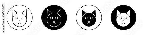 Cat flat illustration of vector icon on white background.