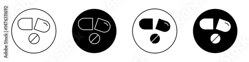 Capsules flat illustration of vector icon on white background.