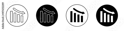 Arrow trend-down flat illustration of vector icon on white background.