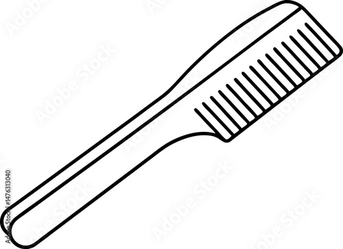 Comb Tooth Line Art Vector Illustration With White