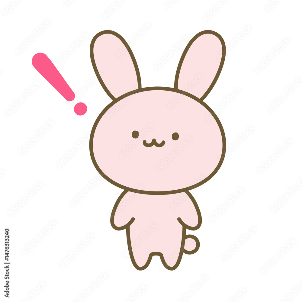 Fototapeta premium ビックリマークとうさぎ