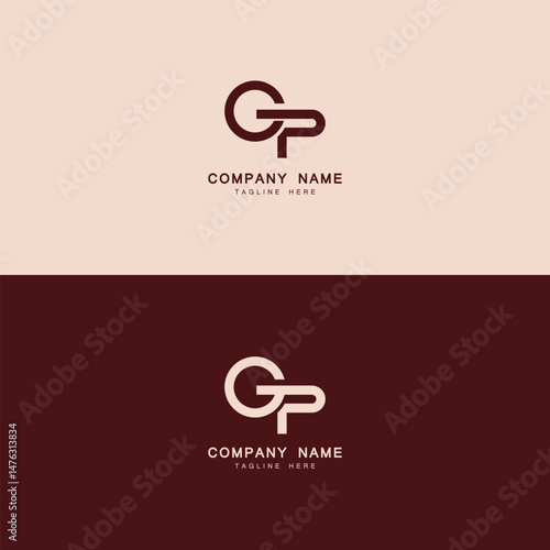 Alphabet PG GP letter logo design vector template. Initials monogram icon