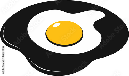 Egg Yolk Top View Silhouette Vector Illustration Black