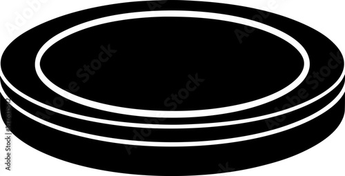 Flat Coin Side View Silhouette Vector Illustration