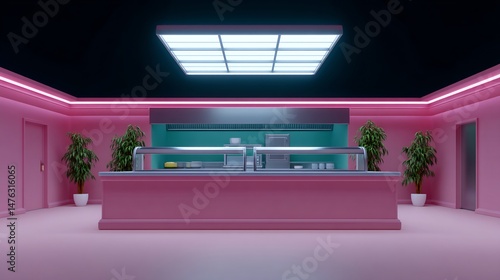 Retro Pink Diner Neon Glow with 80s Vibe.