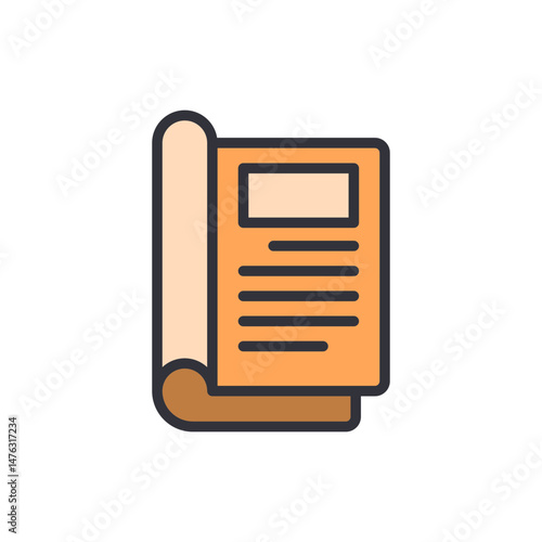 Symbolic Representation Of An Open Book With Marked Text Area