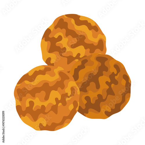 ぬれ煎餅。フラットなベクターイラスト。
Nuresenbei (moist rice crackers). Flat vector illustration.