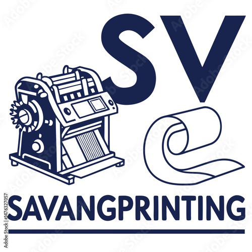 SV Savangprinting Logo – Modern Print and Design Business Branding Template