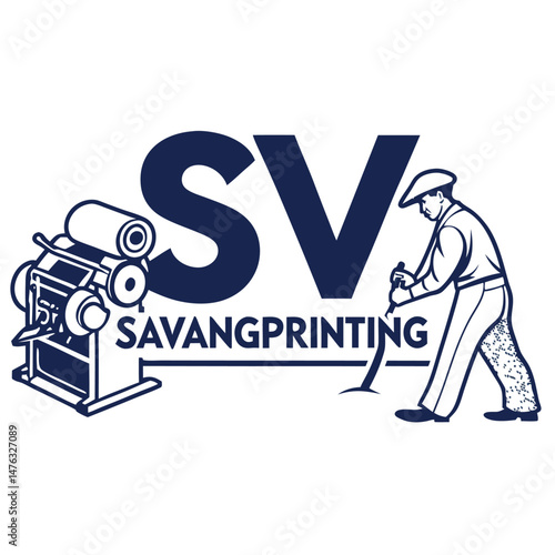 SV Savangprinting Logo – Modern Print and Design Business Branding Template