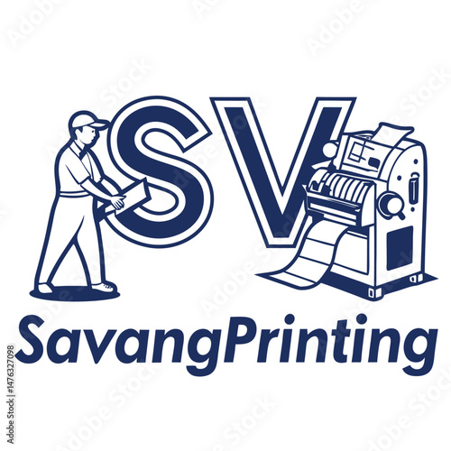 SV Savangprinting Logo – Modern Print and Design Business Branding Template
