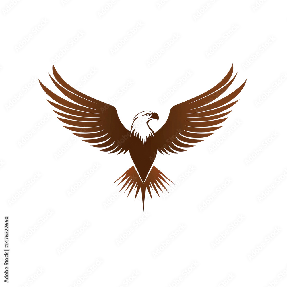 Obraz premium Majestic bird silhouette embodying freedom and power against a pristine backdrop