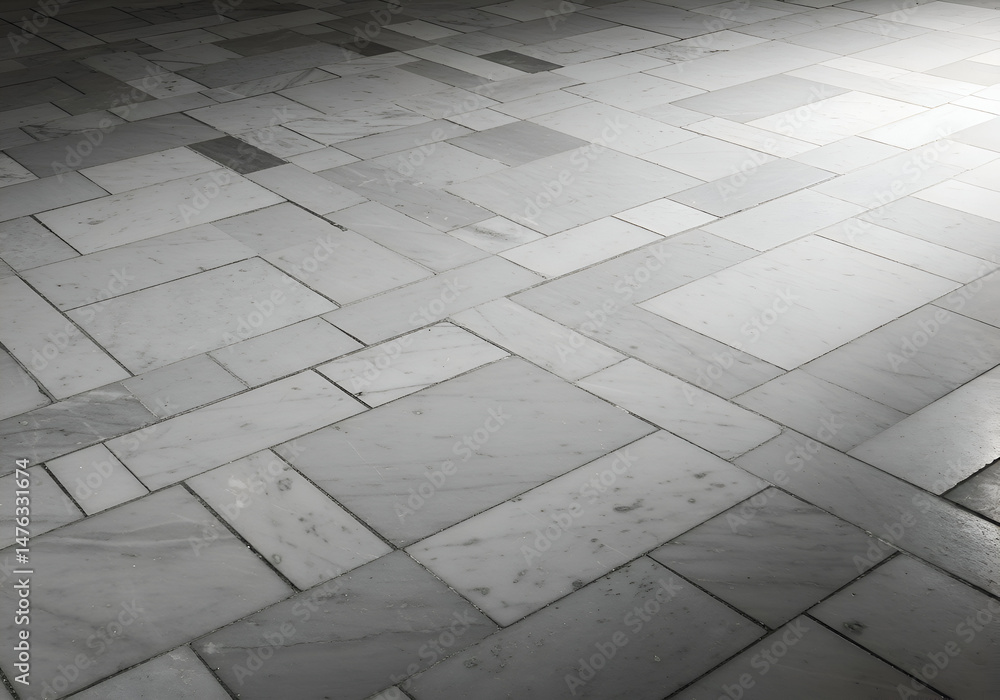 Fototapeta premium Medieval Floor Tiles with Simple Cross Design Patterns