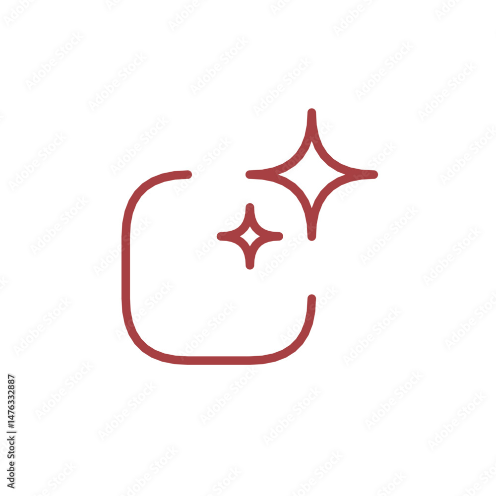 Obraz premium Sparkling App Interface Icon for Clean UI, Visual Focus, and App Aesthetics