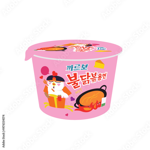 Korea instant spicy noodle cup 