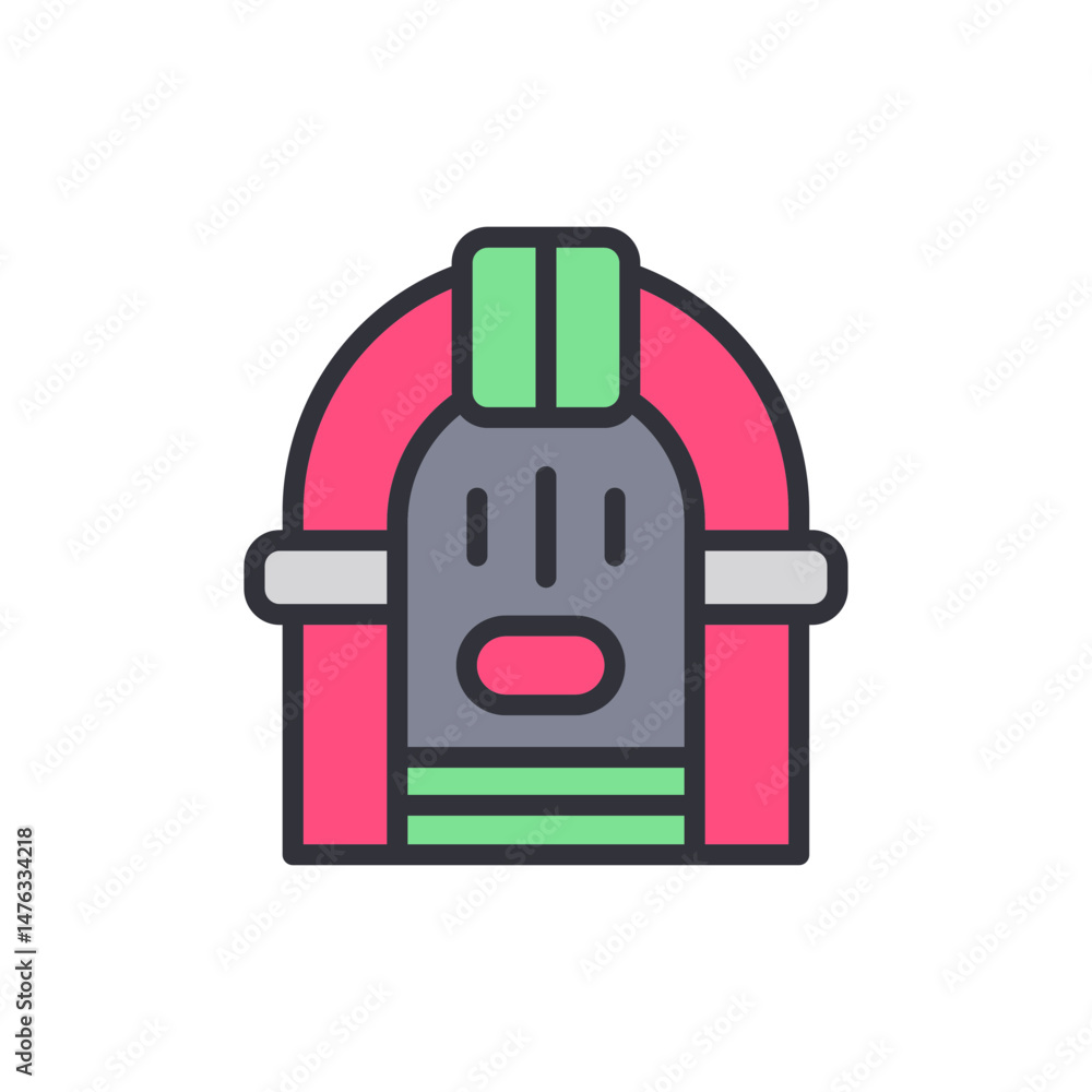 Vibrant Jukebox Illustration Representing Retro Music And Entertainment Vibrant Jukebox Illustration Representing Retro Music And Entertainment