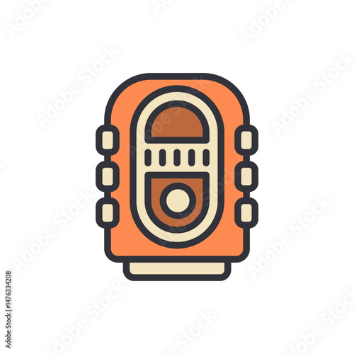 Retro Jukebox Machine With Vintage Design And Transparent Background