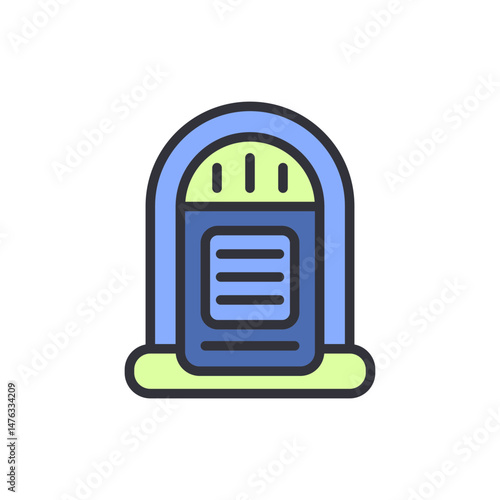 Charming Jukebox Icon Depicting Classic Music In Minimalist Style
