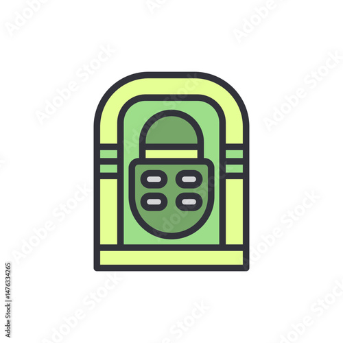 Classic Jukebox Icon For Retro Music And Entertainment Era Illustration