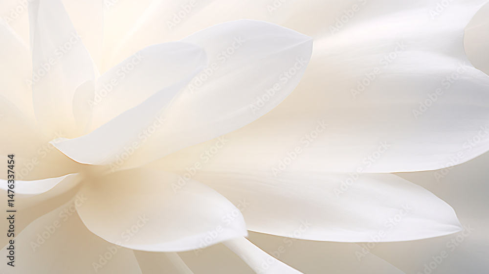 Fototapeta premium Macro photo of white flower petals with edge details, ideal for decoration, background, or greeting cards.